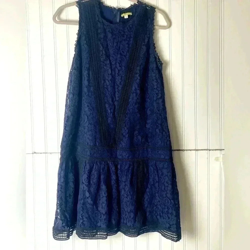 Gianni Bini Lace Navy & Black Lace Dress. Size large. Date wedding work